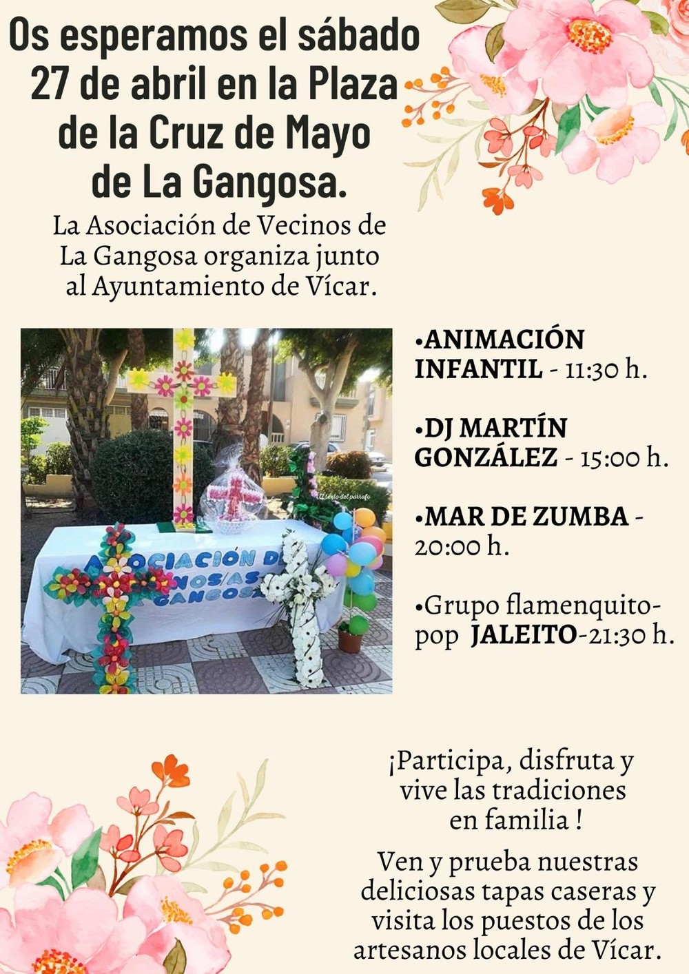 Música, deporte y convivencia en las Cruces de Mayo de La Gangosa