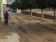 Así quedó la calle que hay junto a la rambla del Águila a su paso por La Aldeílla