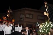 Encuentro entre el Nazareno y la Dolorosa de Balerma, el Jueves Santo en la Puerta del Sol balermera. /Rafa Villegas