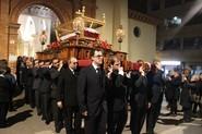 Salida procesional del Santo Sepulcro de El Ejido, el Viernes Santo, a las 23 horas. /Rafa Villegas