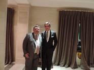 José Antonio Gutiérrez, director de Fhalmería, junto al embajador de España en Alemania, Pablo García