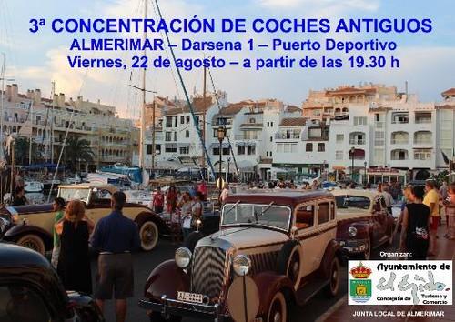 Almerimar acogerá mañana la ‘III Concentración de Coches Clásicos y Antiguos’ que recorrerán las principales calles del núcleo