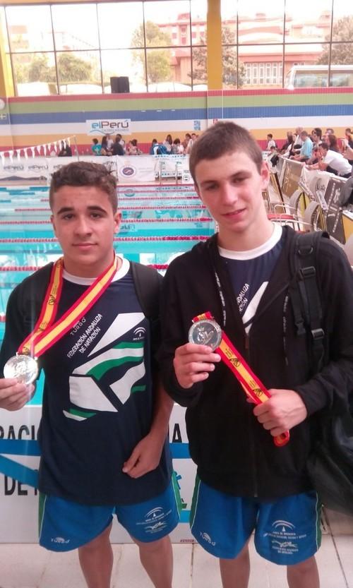 Alejandro Robles y José Ángel Espinosa, subcampeones de España con la Selección andaluza de natación
