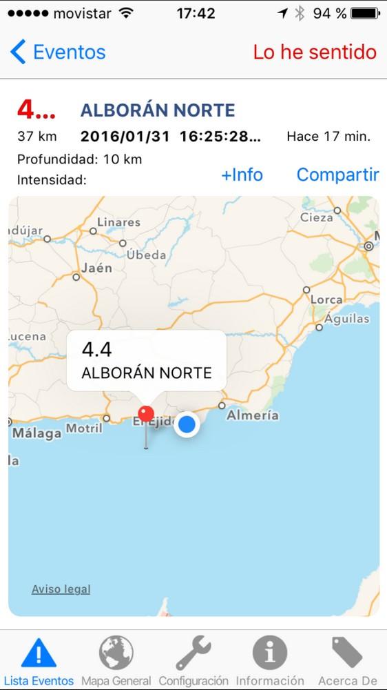 Protección Civil y Emergencias realiza un seguimiento permanente de los movimientos sísmicos que se registran en el Mar de Alborán