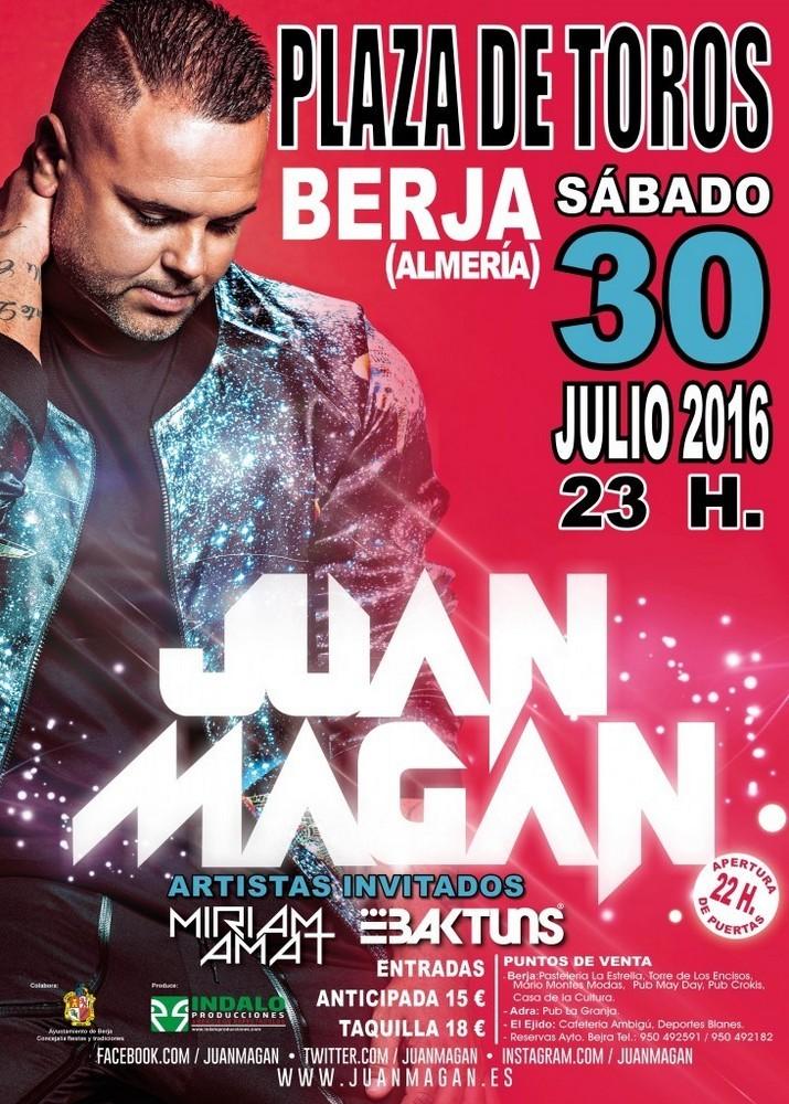 Juan Magán llega este sábado a Berja con ritmos electrolatinos