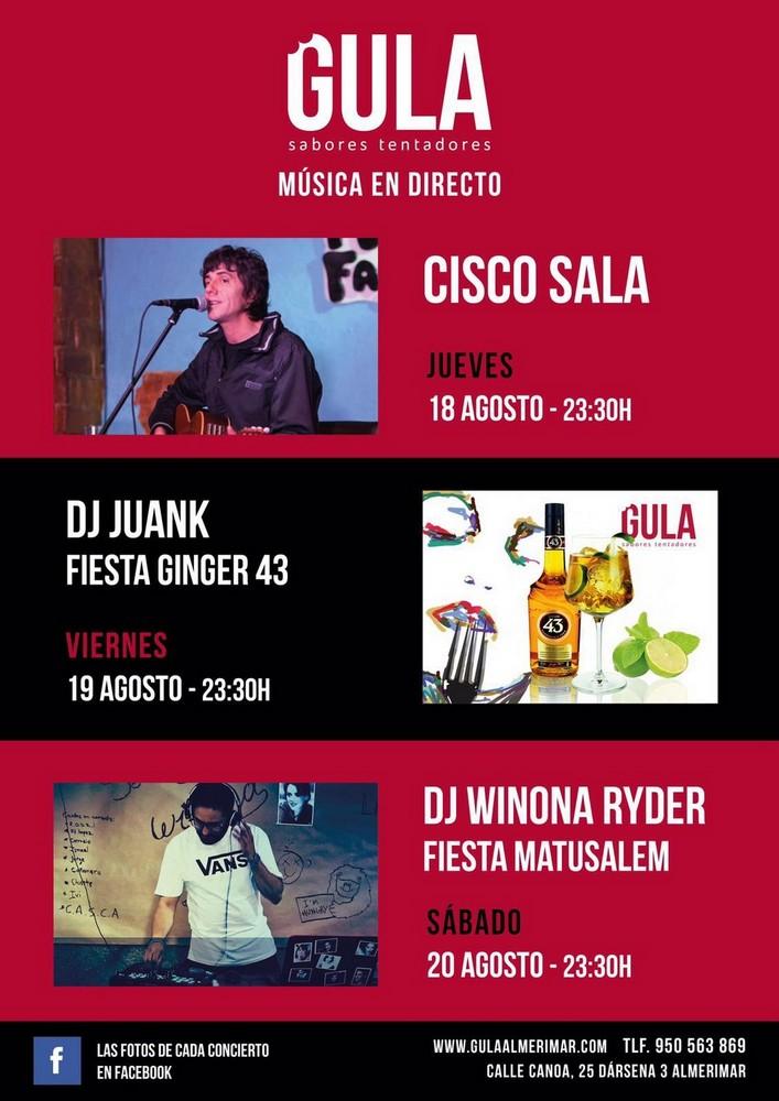 Gula Almerimar prepara un fin de semana musical con el vocalista de La Rabia y los DJ Juank y Winona Ryder