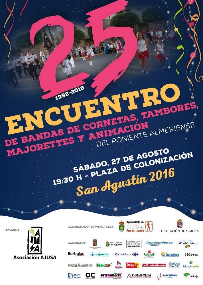 San Agustín celebra este sábado 25 años de encuentros comarcales de bandas de cornetas, tambores, majorettes y animación en el Poniente