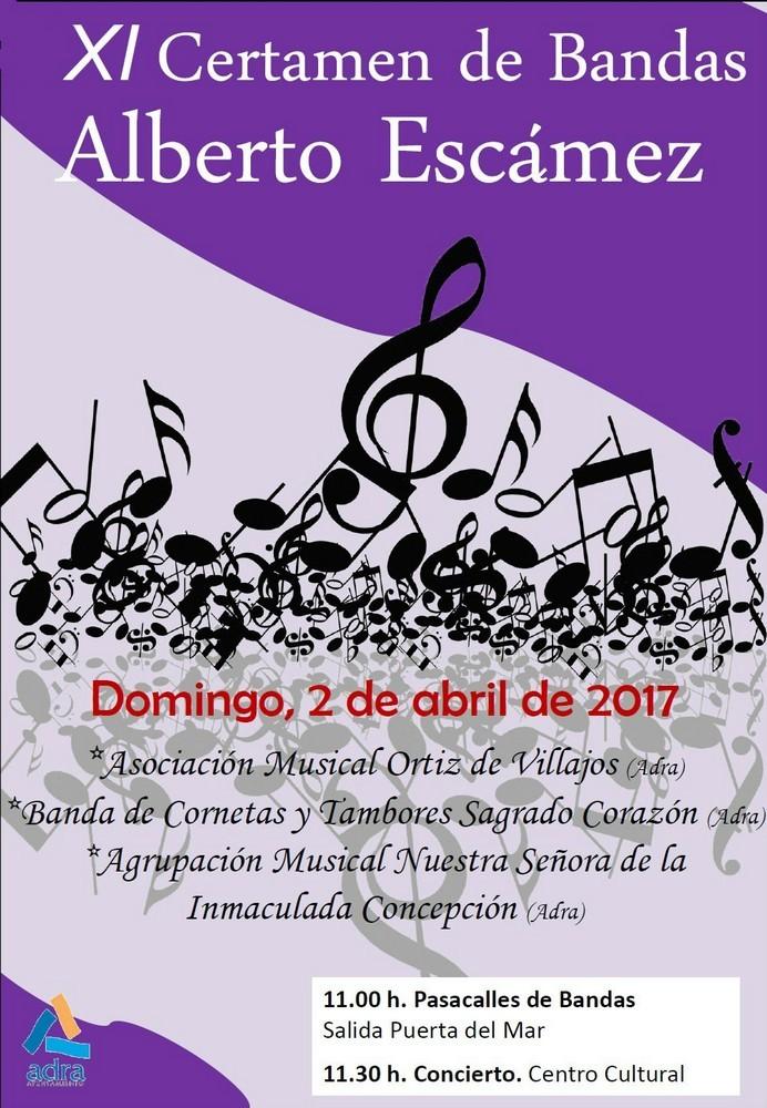 El XI Certamen de Bandas ‘Alberto Escámez’ se celebrará el próximo 2 de abril