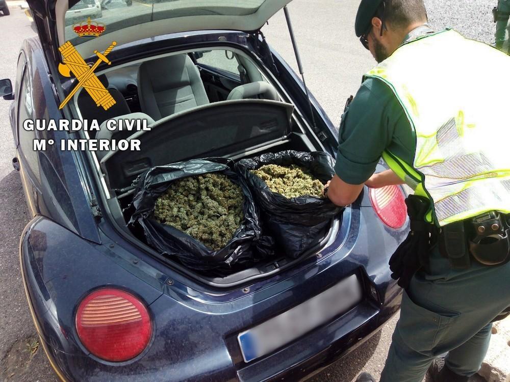 La Guardia Civil detiene a dos personas en el Polígono La Redonda y se incauta de más de 7 kilos de marihuana