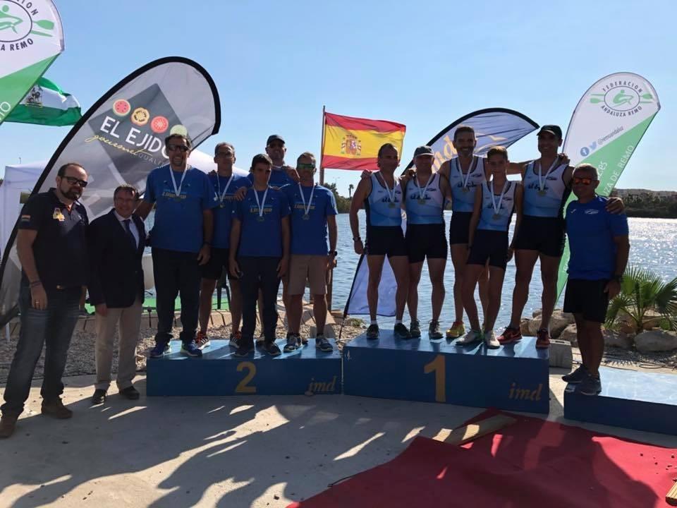 Tres oros, dos platas y dos bronces para Tiempo Libre en el Campeonato de Andalucía de remo