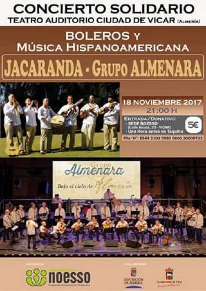 Concierto solidario de Noesso en el Teatro Auditorio Ciudad de Vícar con Almenara y Jacaranda