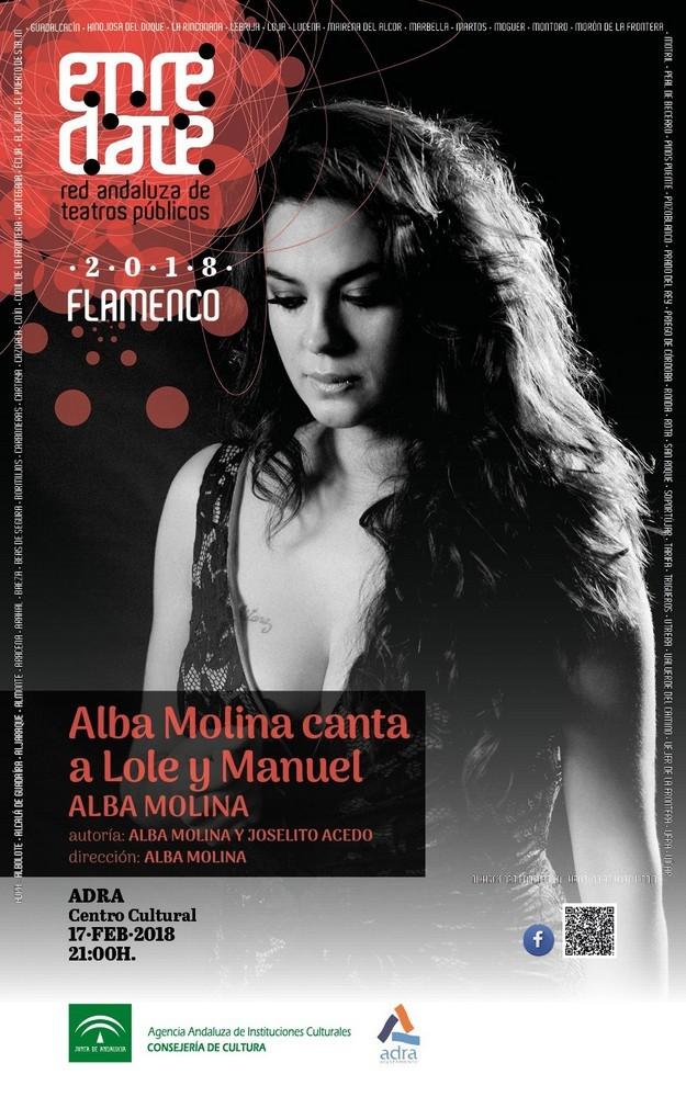 Alba Molina ofrecerá un concierto en Adra el recordando a Lole y Manuel