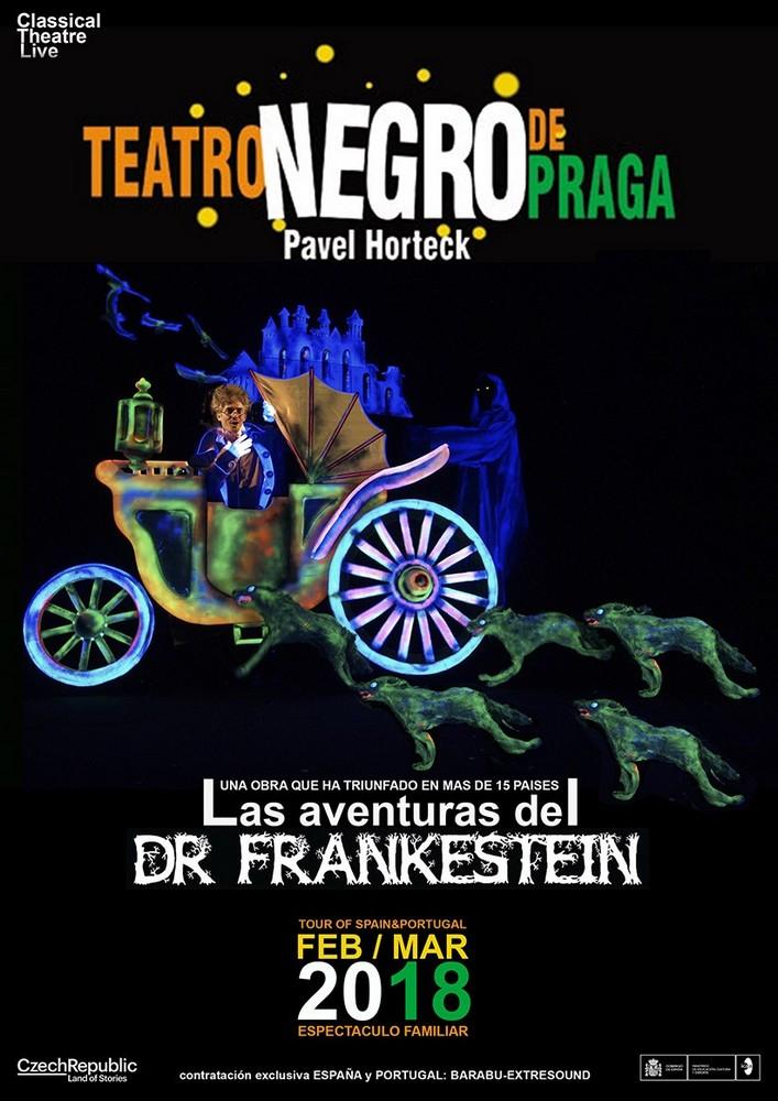 El Teatro Negro de Praga aterrizará el 17 de febrero en El Ejido para representar su exitosa obra 'Las aventuras del Dr Frankestein'