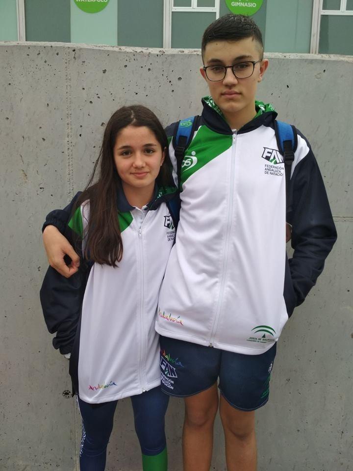 Carmen Guerrero y Alexander Gómez, campeones de España alevín de natación con la Selección andaluza