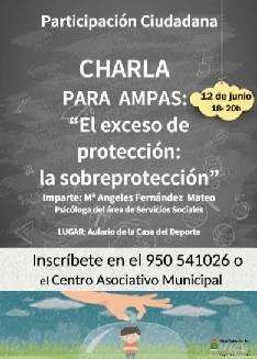 Una charla para AMPAS servirá para analizar las consecuencias de 'Exceso de protección: la sobreprotección'