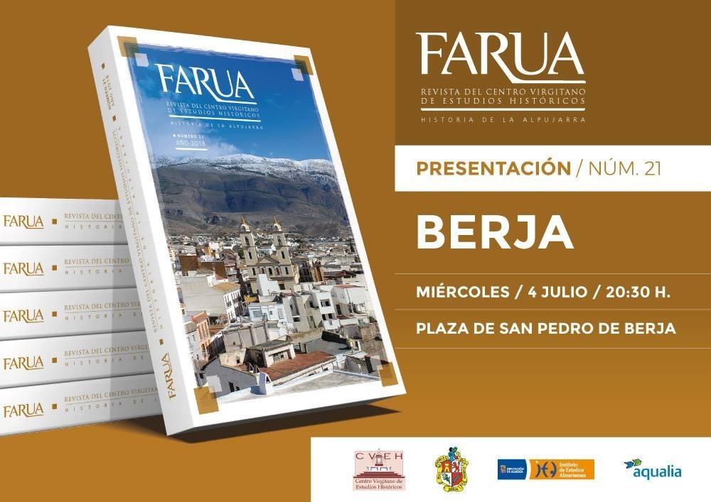 Berja acoge la presentación de un nuevo número de la revista Farua este miércoles