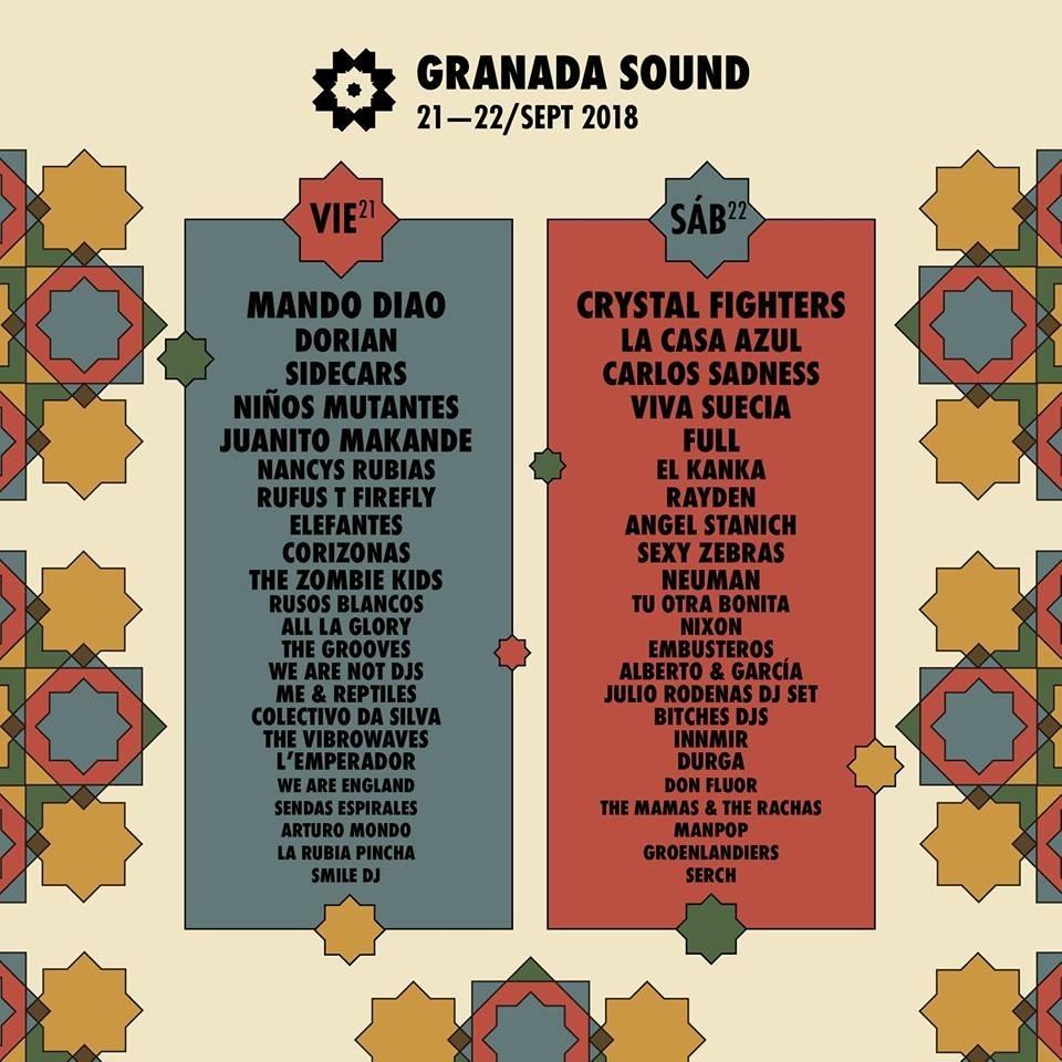 Confirmado el cartel del festival GRANADA SOUND 2018
