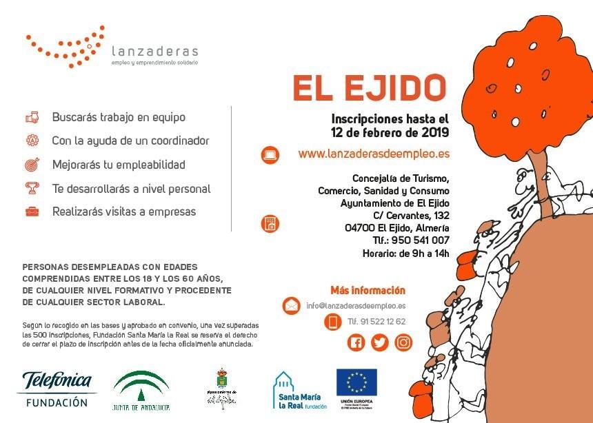 Últimos días para inscribirse a la nueva  Lanzadera de Empleo de El Ejido
