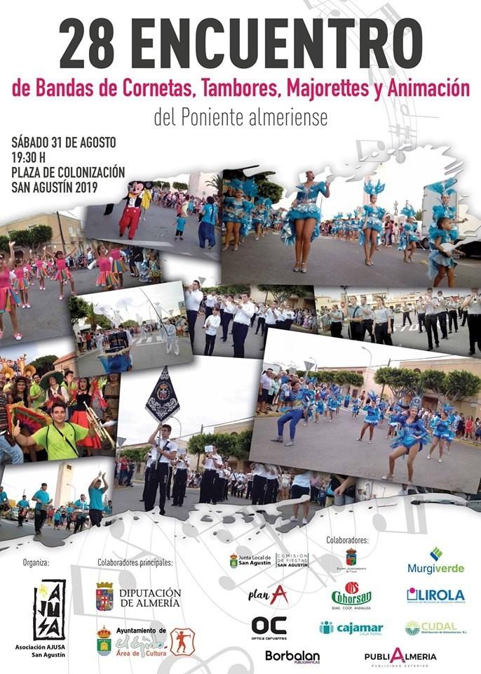 Siete grupos de baile y formaciones musicales de todo el Poniente participarán este sábado en el 28 Encuentro Comarcal de Bandas de Cornetas, Tambores y Mayorettes