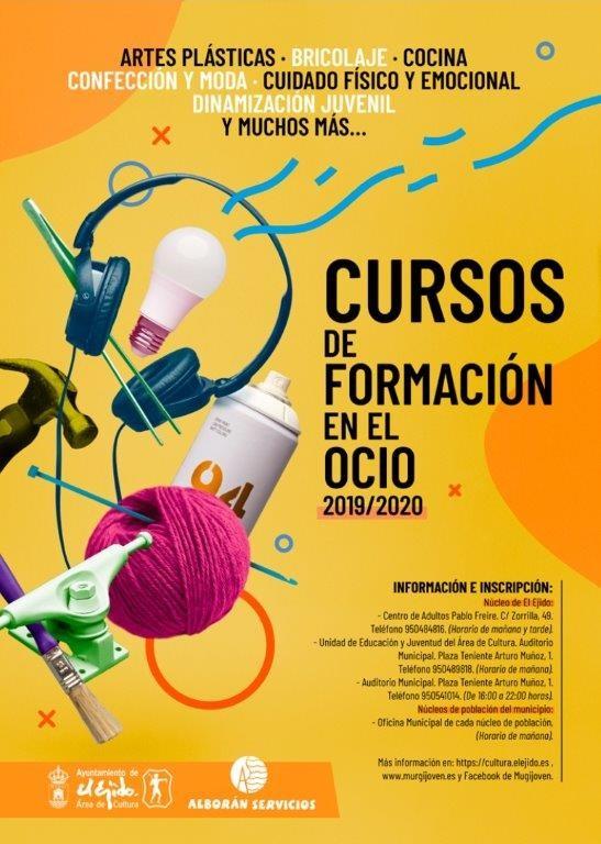 Los ‘Cursos y Talleres de Formación en el Ocio’ contarán nuevamente este curso con un amplio programa de 45 propuestas muy variadas, útiles y prácticas