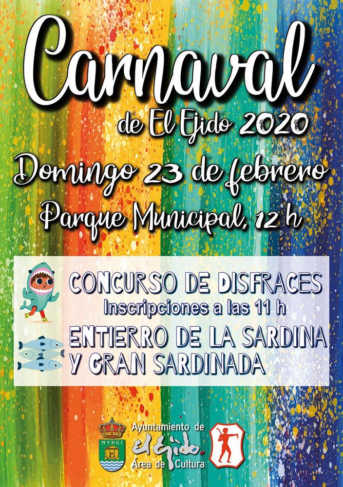 El Ejido vivirá el próximo domingo su día grande del Carnaval con un Concurso de Disfraces, la lectura del Pregón y el Entierro de la Sardina