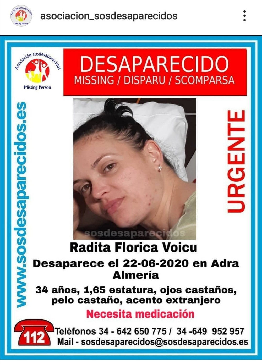 Abderitana desaparecida desde el lunes, 22 de junio