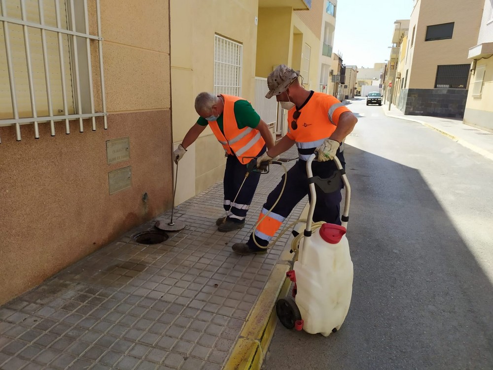  Avanzan los tratamientos de desinsectación y desinfección de la red de alcantarillado de El Ejido