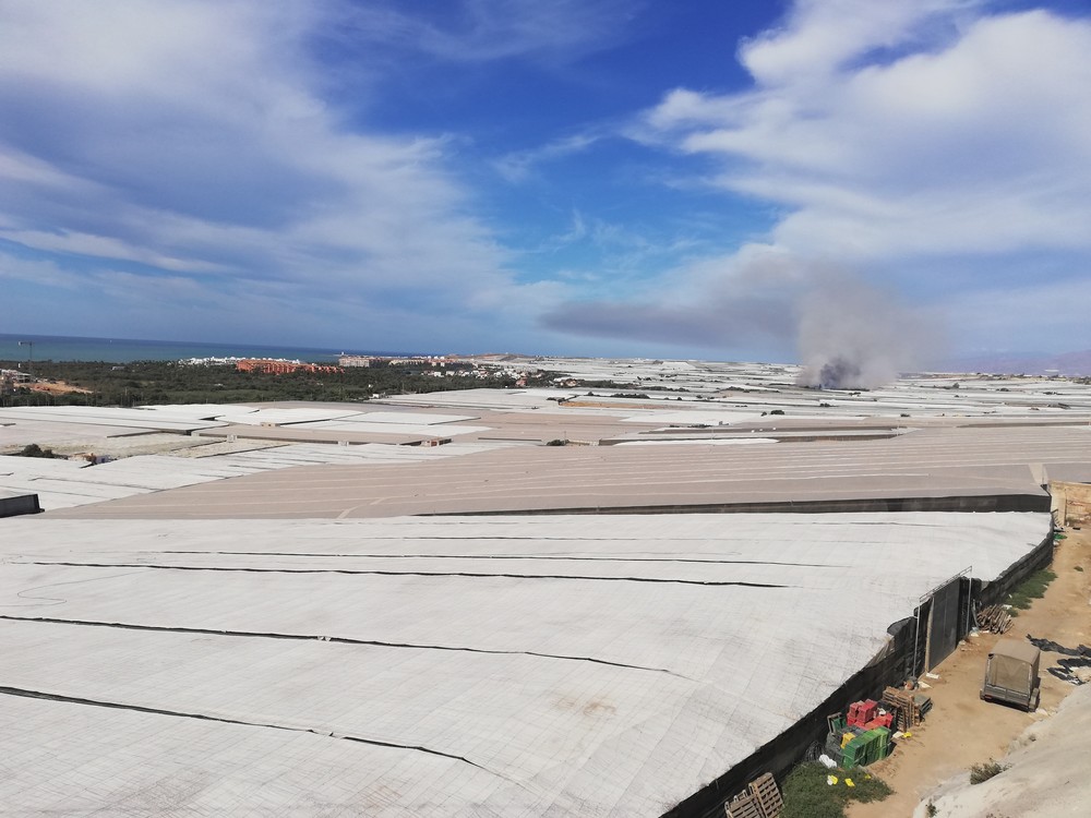 Incendio en Almerimar amenaza con destruir varios invernaderos