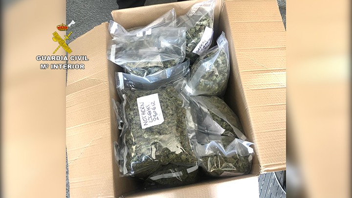 La Guardia Civil desarticula una organización criminal dedicada a la exportación de droga e interviene sustancias y otros efectos que superan los 100.000 euros