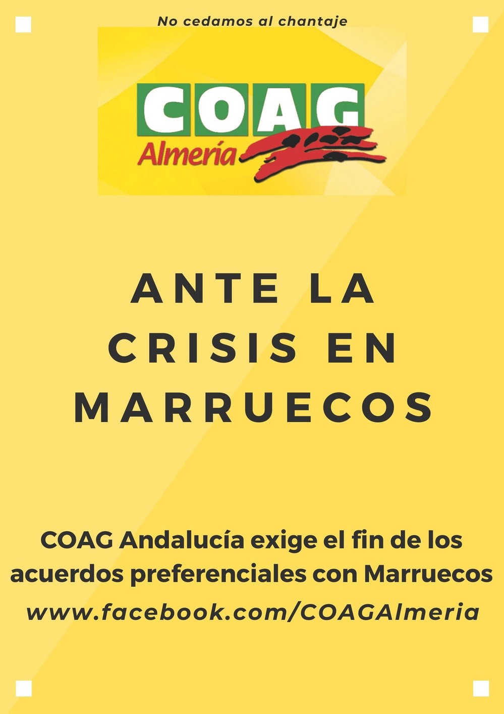 COAG Andalucía exige la inmediata paralización de los acuerdos comerciales con Marruecos