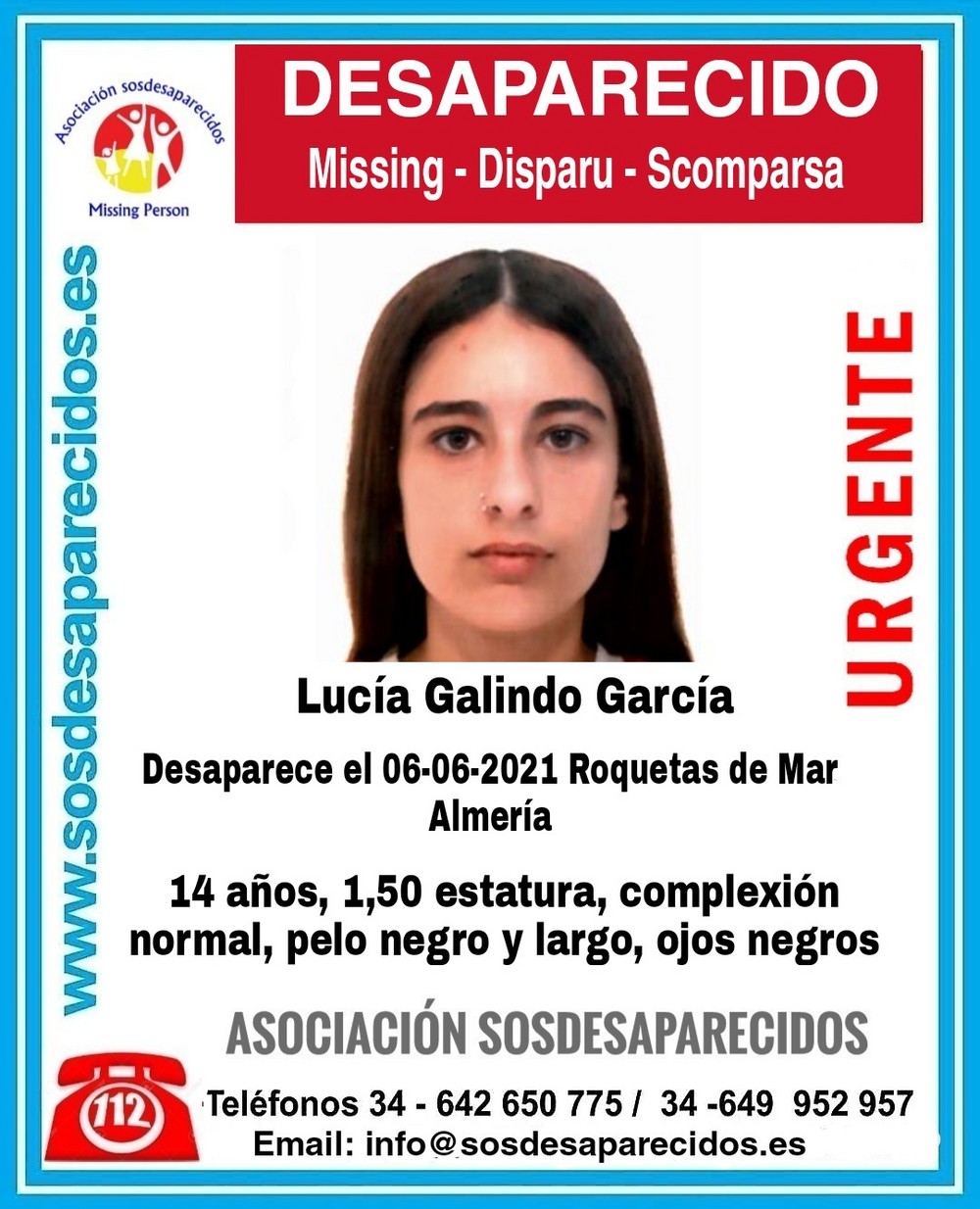 Buscan a una menor de 14 años desaparecida en Roquetas de Mar