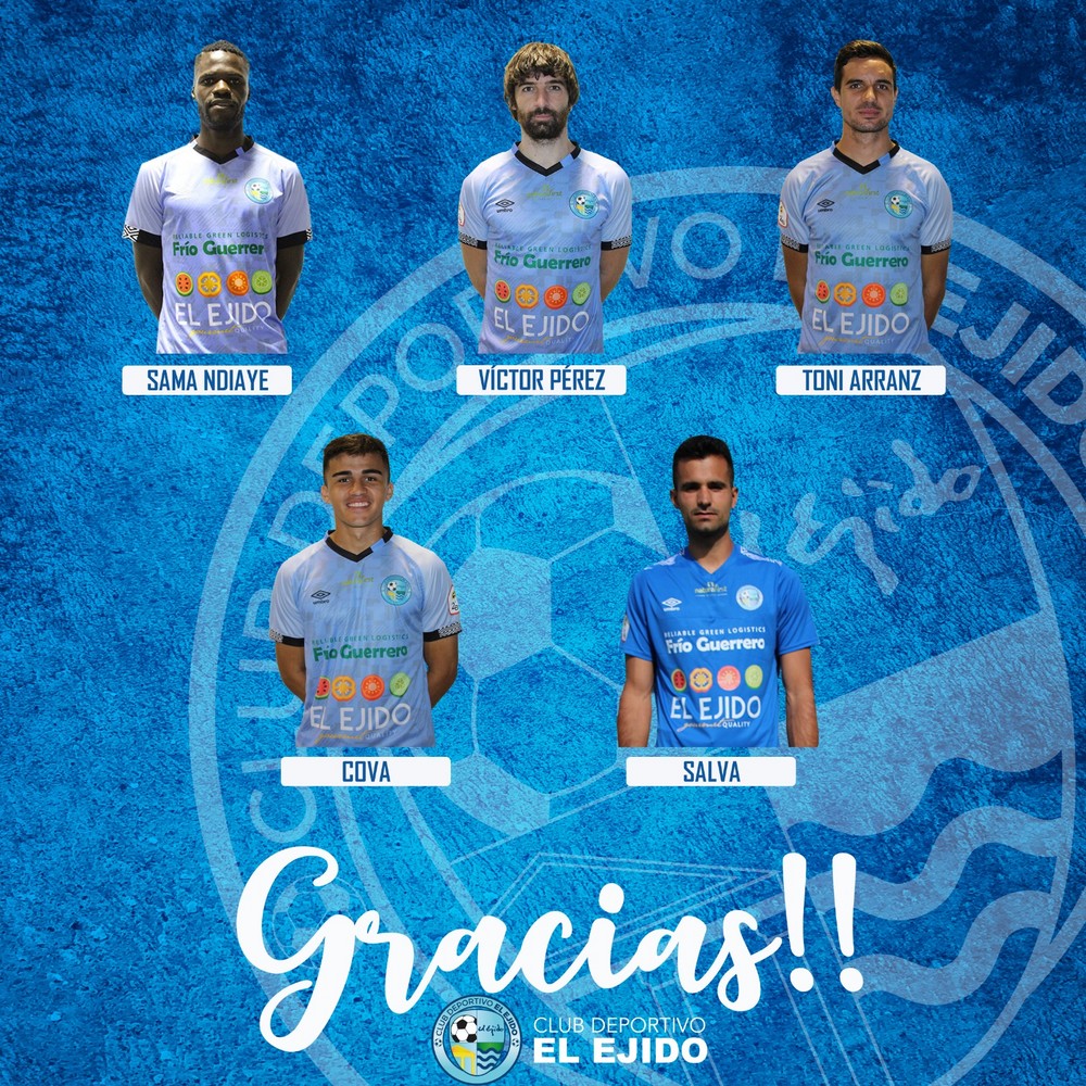 Sana N’diaye, Víctor Pérez, Toni Arranz, Adri Cova y Salva dejan de ser jugadores del CD El Ejido