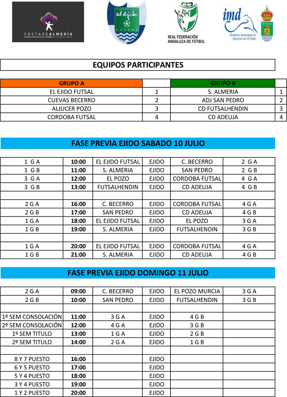 Arranca el Torneo Infantil 'Costa de Almería' con 10 encuentros este sábado