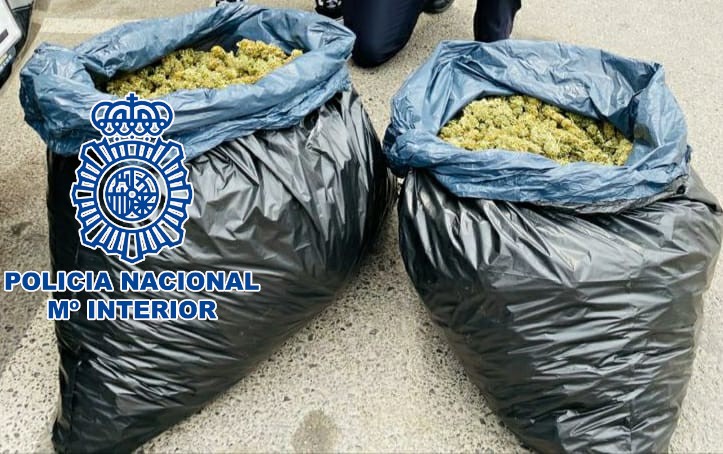 La Policía Nacional detiene a un hombre que transportaba 65 kilos de marihuana en su coche