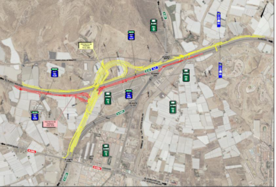 Mitma aprueba provisionalmente los proyectos de trazado para remodelar el enlace 429 de la A-7 de acceso a Roquetas de Mar y Vícar