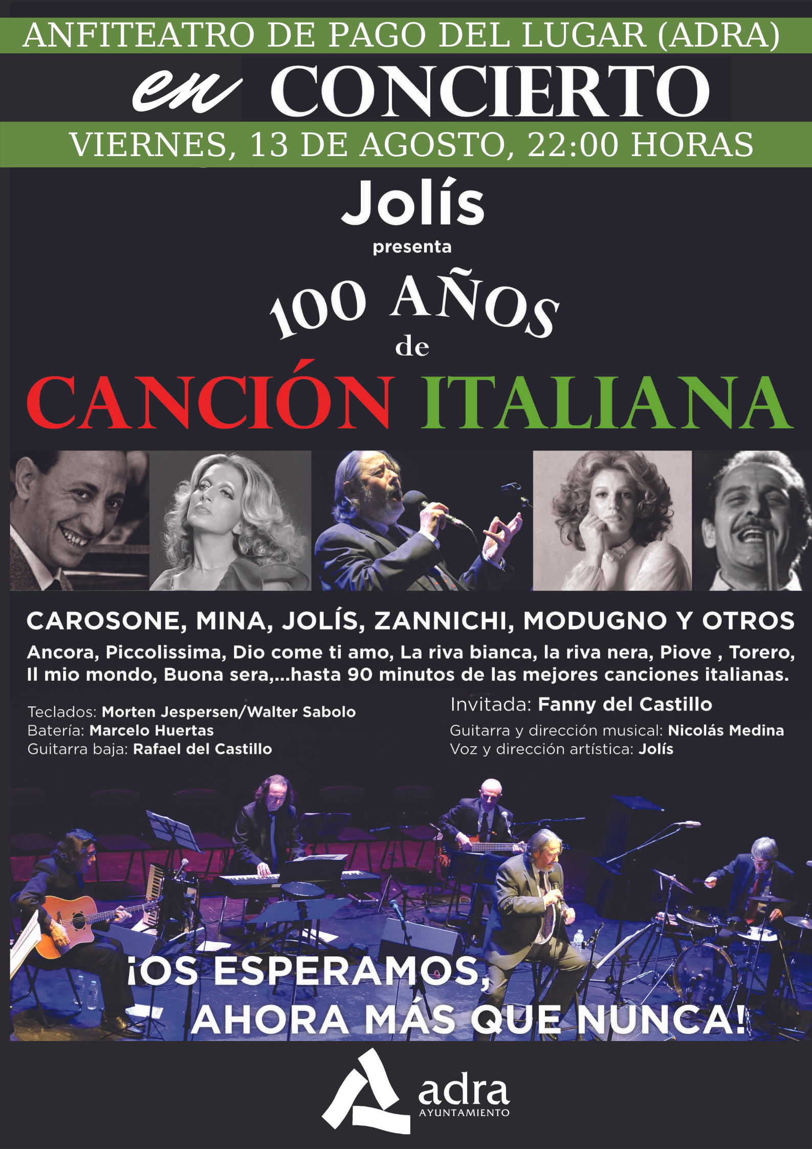 Jolís y sus ‘100 años de canción italiana’ llega a Adra este viernes con un espectáculo junto al mar