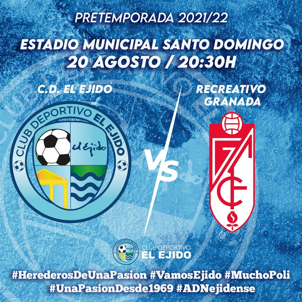 El CD El Ejido recibe este viernes en el Estadio Municipal de Santo Domingo al Recreativo Granada en una intensa recta final de pretemporada