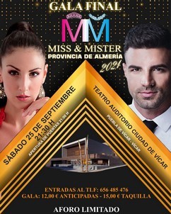 Los títulos de Miss y Míster Provincial de Almería 2021 se ponen en juego en el Teatro Auditorio Ciudad de Vícar