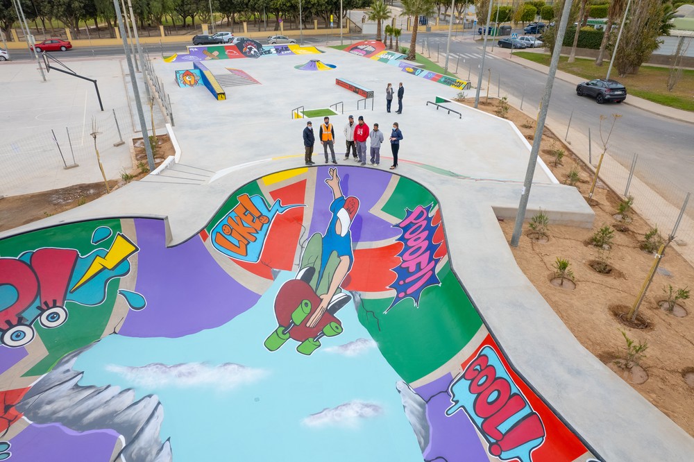 Concluyen las obras del ‘Skatepark’ de El Ejido que luce un original diseño de Street Art de Nauni