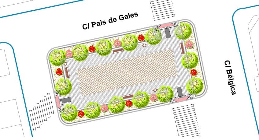 La Plaza Mallorca se someterá a una remodelación integral que la convertirá en un lugar de ocio destinado al disfrute vecinal en el barrio de Santo Domingo