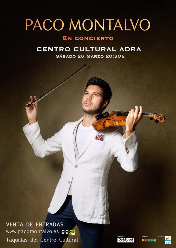 El violinista cordobés Paco Montalvo se sube al escenario del Centro Cultural el próximo 26 de marzo