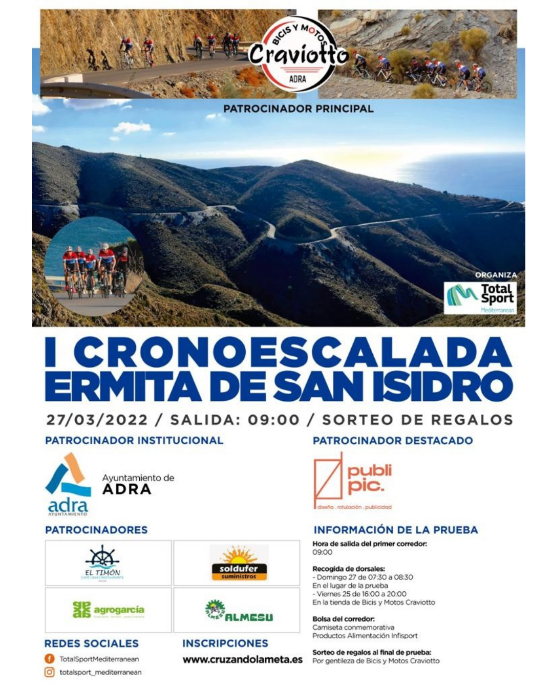 Abierto el plazo de inscripción para la I Cronoescalada a la Ermita de San Isidro del próximo 27 de marzo