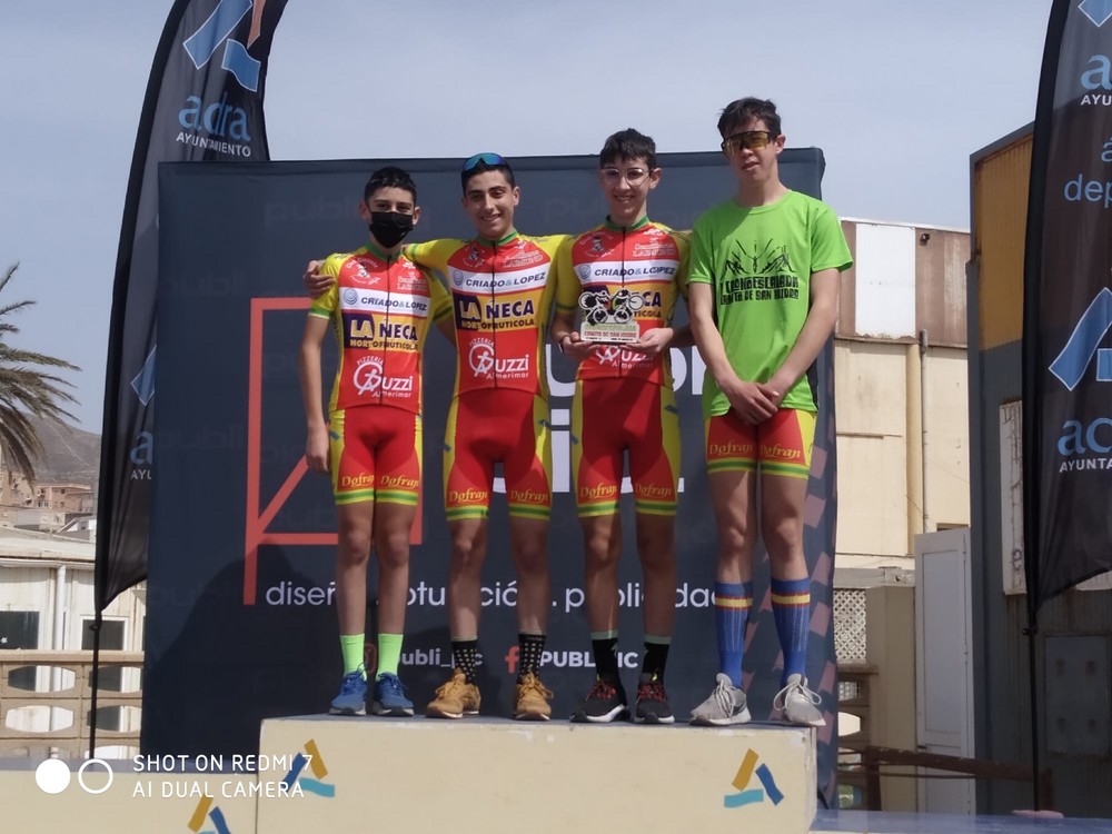 Los cadetes del  Club Ciclista Ciudad de El Ejido consiguen el primer podio de la temporada