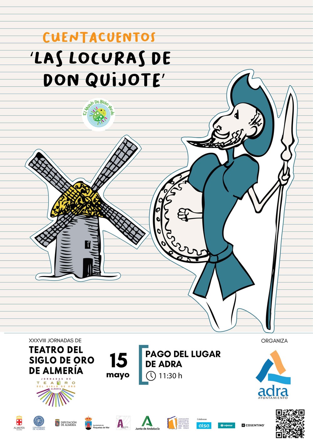 El Anfiteatro de Pago del Lugar de Adra acoge al cuentacuentos ‘Las locuras de Don Quijote’