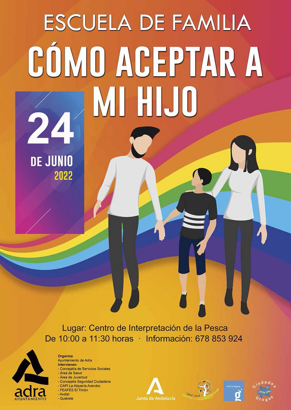 La Escuela de Familia de Adra acoge la charla ‘Cómo aceptar a mi hijo’ enmarcada en el Día Internacional del Orgullo LGTBI