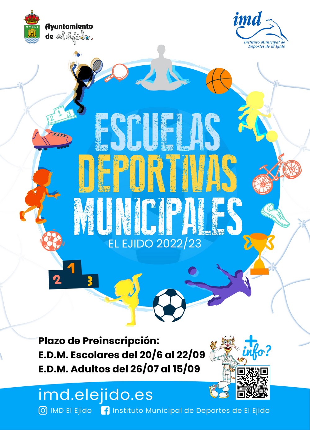 El IMD abre el plazo de preinscripción de las Escuelas Deportivas Municipales para la temporada 2022/2023