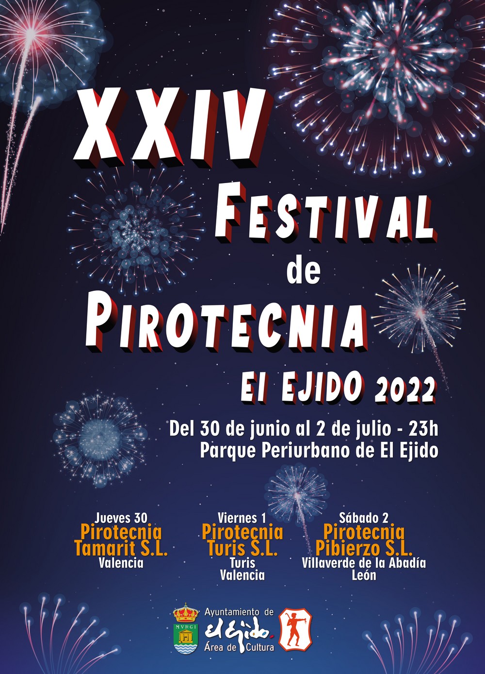El XXIV Festival de Pirotécnia ‘Ciudad de El Ejido’ quemará más de 350 kilos de pólvora durante las Fiestas de San Isidro