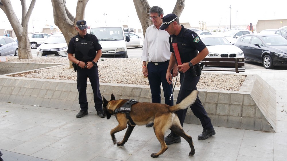 Más de 200 incautaciones realizadas por el perro policía de Adra en sus primeros meses de patrulla