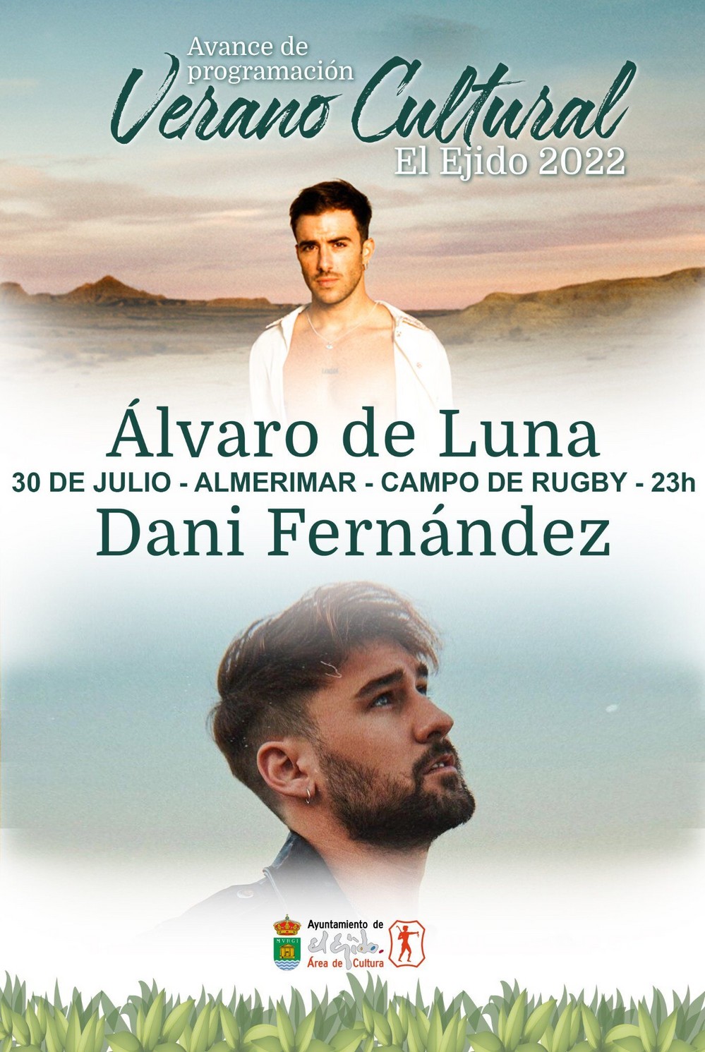 Álvaro de Luna y Dani Fernández en concierto el 30 de julio en Almerimar