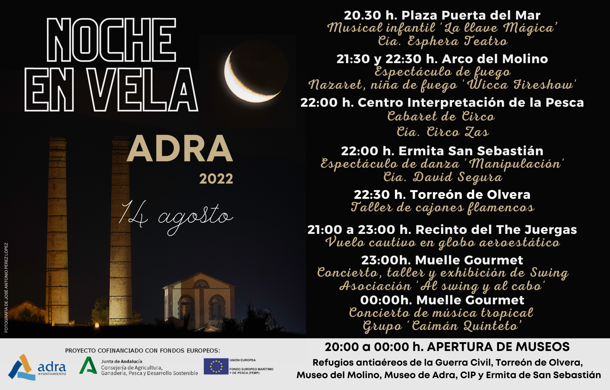 Adra pasará la 'Noche en Vela' el próximo domingo con actividades para todos los públicos